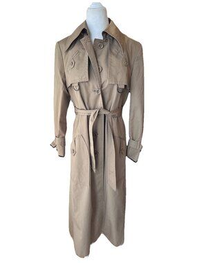 VINTAGE The Jack Set Tan Trench Coat Womens Medium Great Details